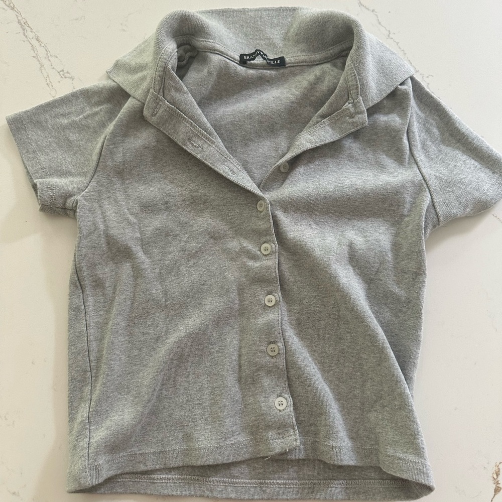 gray brandy collared shirt!!